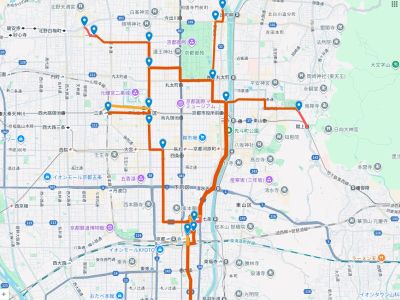 京都電気鉄道のGoogleMap路線図
